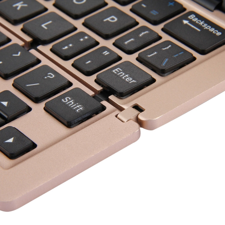 Stornfield | F18 Ultra-slim Rechargeable Wireless Bluetooth Keyboard 58 Keys with Stand (Gold)