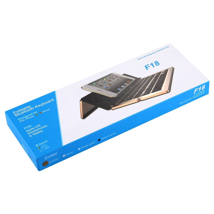 Stornfield | F18 Ultra-slim Rechargeable Wireless Bluetooth Keyboard 58 Keys with Stand (Gold)