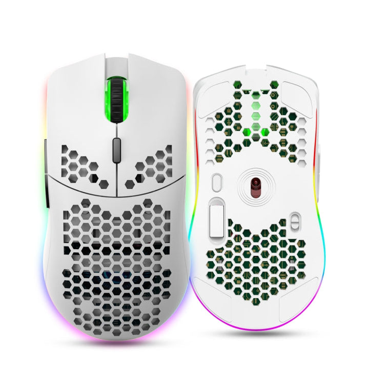 Stornfield | HXSJ T66 7 Button Wireless Programmable Gaming Mouse with Colorful Backlight (White)