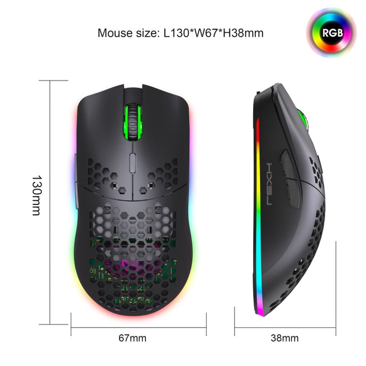 Stornfield | HXSJ T66 7 Button Wireless Programmable Gaming Mouse with Colorful Backlight (White)