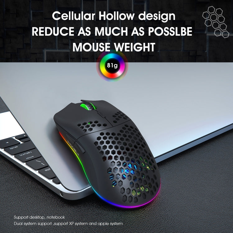 Stornfield | HXSJ T66 7 Button Wireless Programmable Gaming Mouse with Colorful Backlight (White)