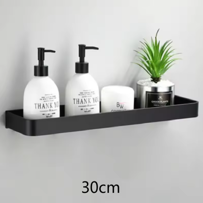 Kellan Wall-mounted Bathroom Shelf Black | Stornfield