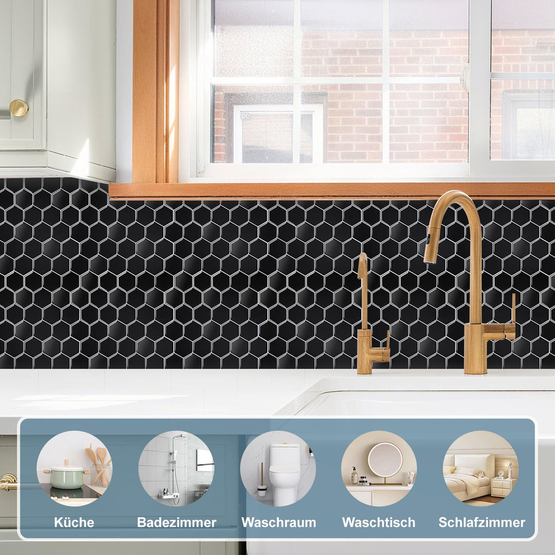 Self-adhesive tiles 10-piece set hexagon | Stornfield