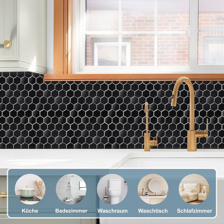 Self-adhesive tiles 10-piece set hexagon | Stornfield