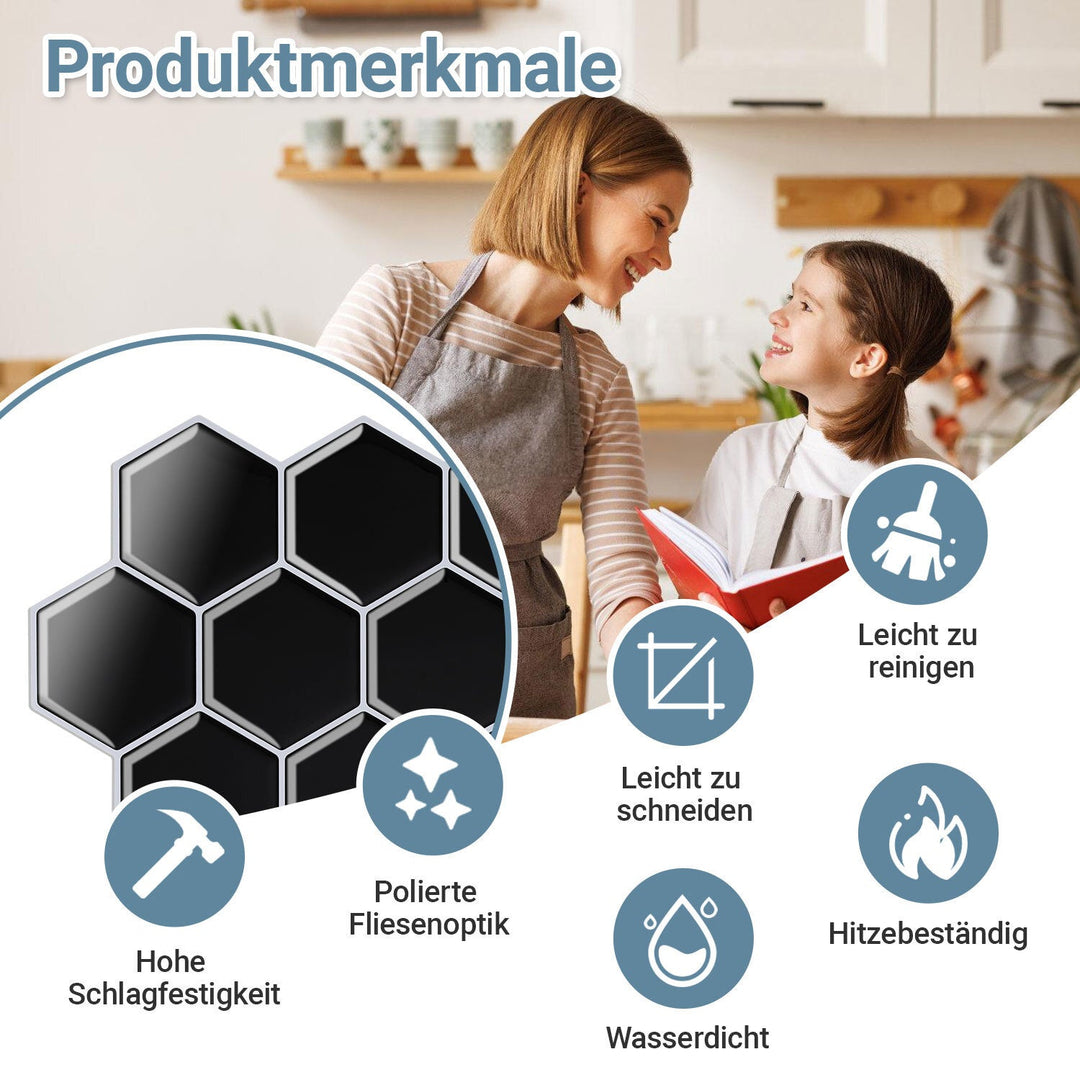 Self-adhesive tiles 10-piece set hexagon | Stornfield