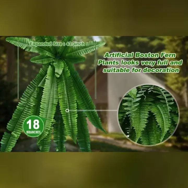 Stornfield | Artificial Boston Fern Bundle - UV resistant & easy to care for (18 stems)