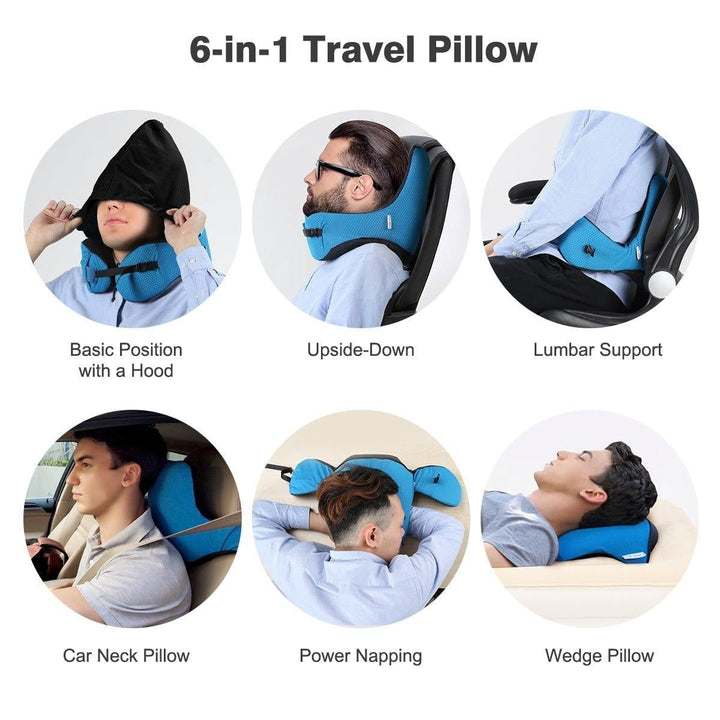 6 in 1 Ergonomic Hooded Travel Pillow | Stornfield
