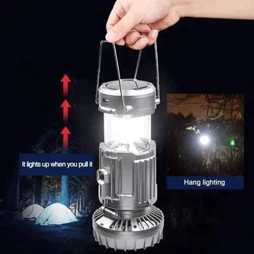 Camping Lantern with Fan & Power Bank | Solar & Rechargeable LED Light | Portable Outdoor Gear | Stornfield