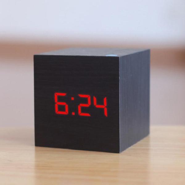 LED Wooden Cube Alarm Clock | Stornfield