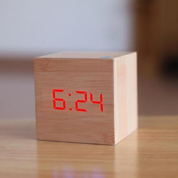 LED Wooden Cube Alarm Clock | Stornfield