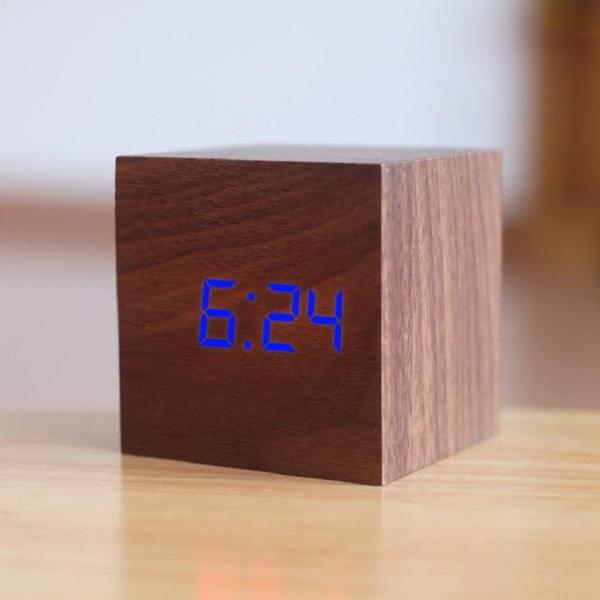 LED Wooden Cube Alarm Clock | Stornfield