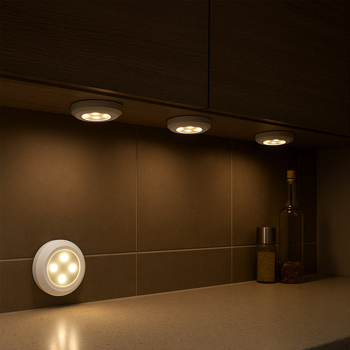 LED Spot (round) 3 pcs. incl. remote control | Stornfield