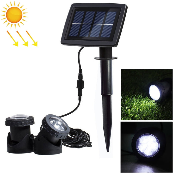 Stornfield | Two Waterproof Outdoor Solar LED Underwater Floodlight Projector Heads