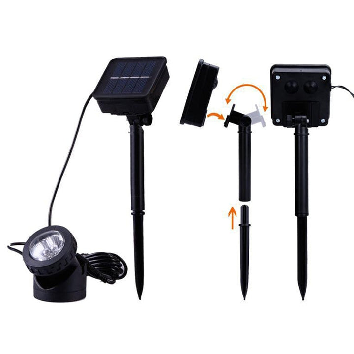Stornfield | Two Waterproof Outdoor Solar LED Underwater Floodlight Projector Heads