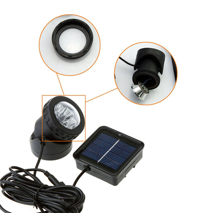 Stornfield | Two Waterproof Outdoor Solar LED Underwater Floodlight Projector Heads