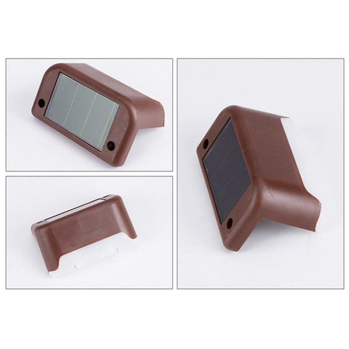 Stornfield | 12 PCS IP65 Waterproof Solar LED Outdoor Step Light, Garden Lamp, Warm White Light (Brown)