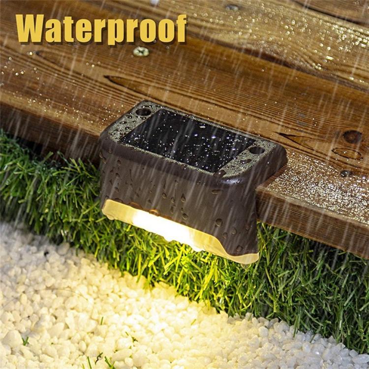 Stornfield | 12 PCS IP65 Waterproof Solar LED Outdoor Step Light, Garden Lamp, Warm White Light (Brown)