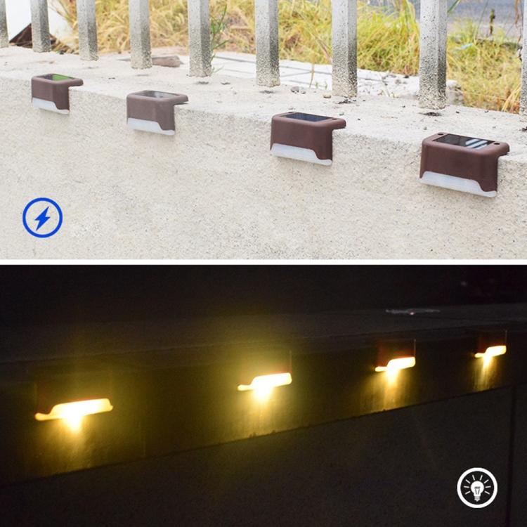 Stornfield | 12 PCS IP65 Waterproof Solar LED Outdoor Step Light, Garden Lamp, Warm White Light (Brown)