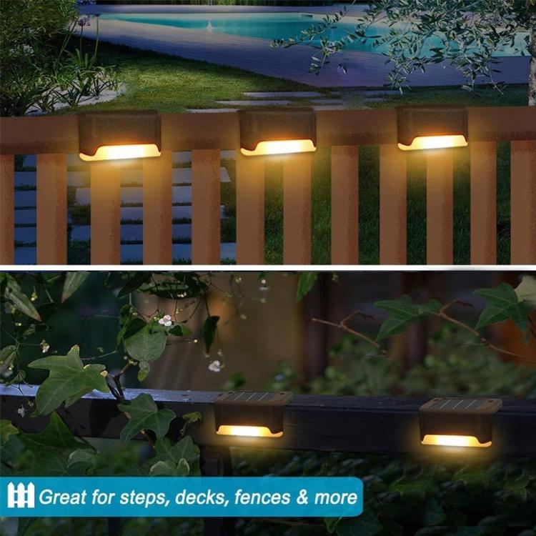 Stornfield | 12 PCS IP65 Waterproof Solar LED Outdoor Step Light, Garden Lamp, Warm White Light (Brown)