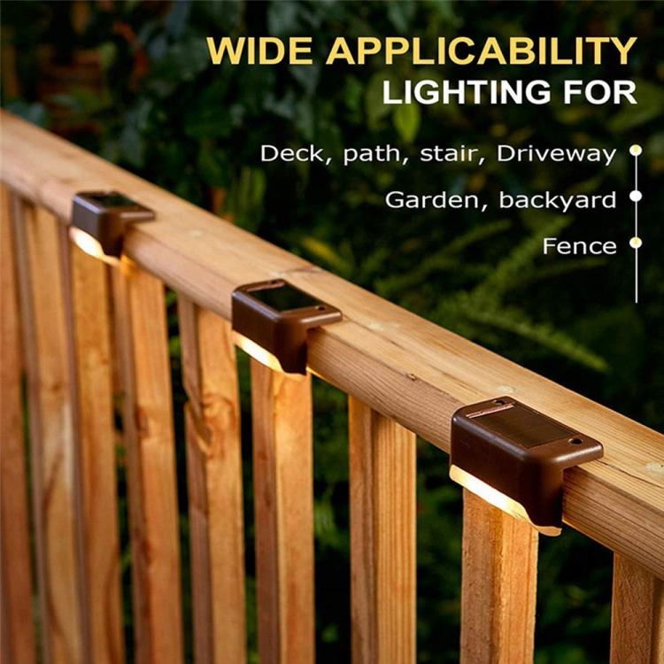 Stornfield | 12 PCS IP65 Waterproof Solar LED Outdoor Step Light, Garden Lamp, Warm White Light (Brown)