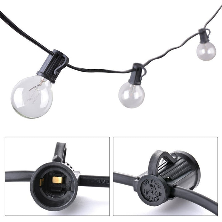 Stornfield | G40-EU-25 G40 7.6m 175W E12 IP44 Waterproof Retro Filament String Lights, 25 LED Bulbs Decorative Lamp for Garden, Building, Bar, Party, Wedding, AC 220V, EU Plug (Warm White)