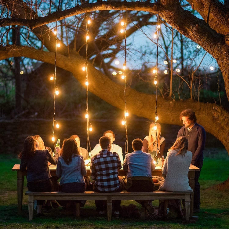 Stornfield | G40-EU-25 G40 7.6m 175W E12 IP44 Waterproof Retro Filament String Lights, 25 LED Bulbs Decorative Lamp for Garden, Building, Bar, Party, Wedding, AC 220V, EU Plug (Warm White)