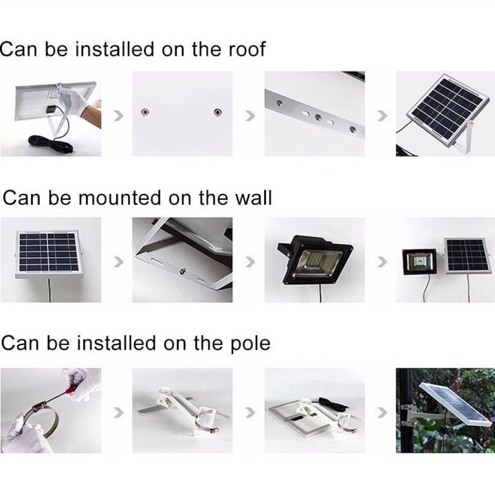 Stornfield | 10W 100 LEDs IP67 Waterproof Solar Flood Light with Remote Control