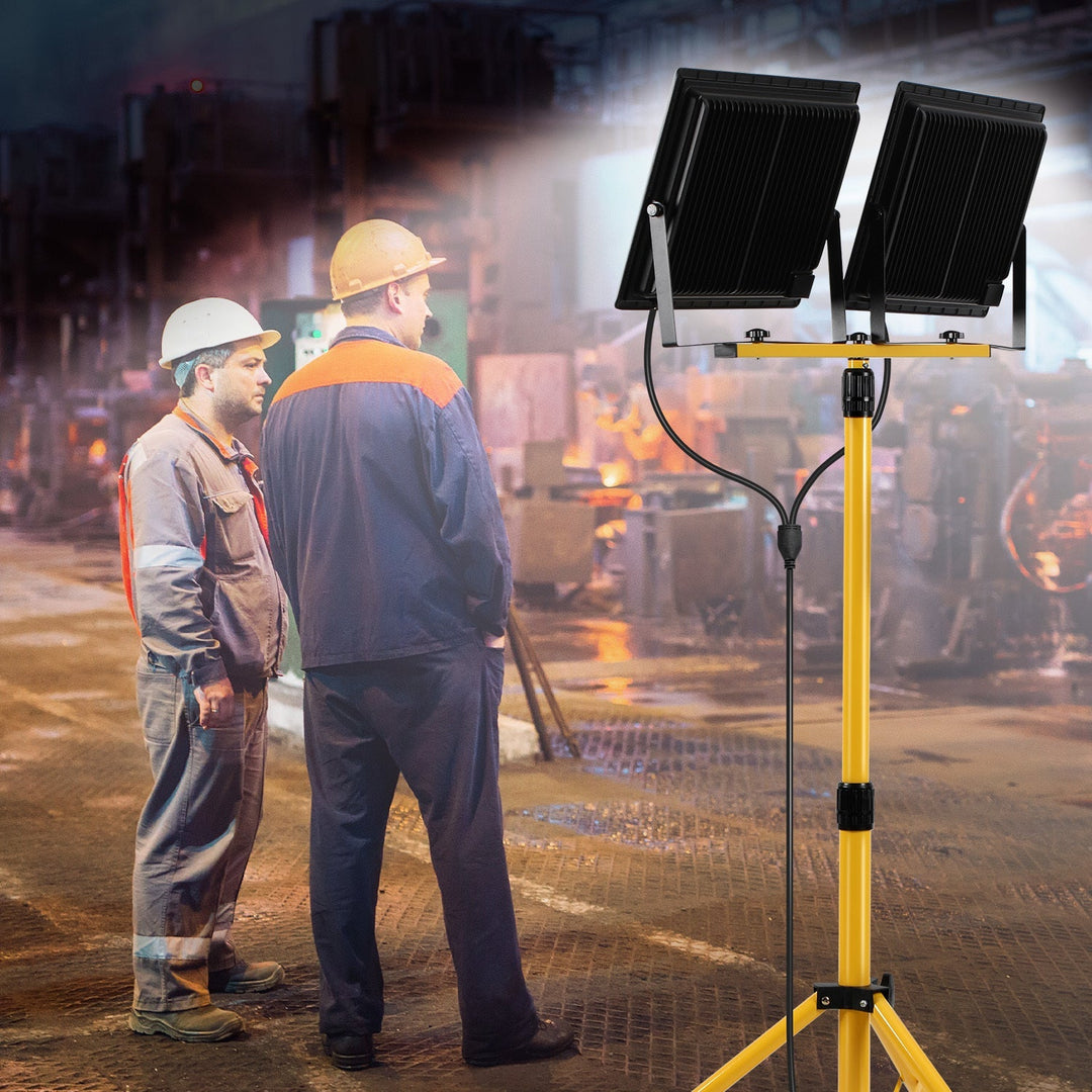 LED Construction Spotlight 2 x 50W/100W/200W with Tripod Adjustable | Stornfield