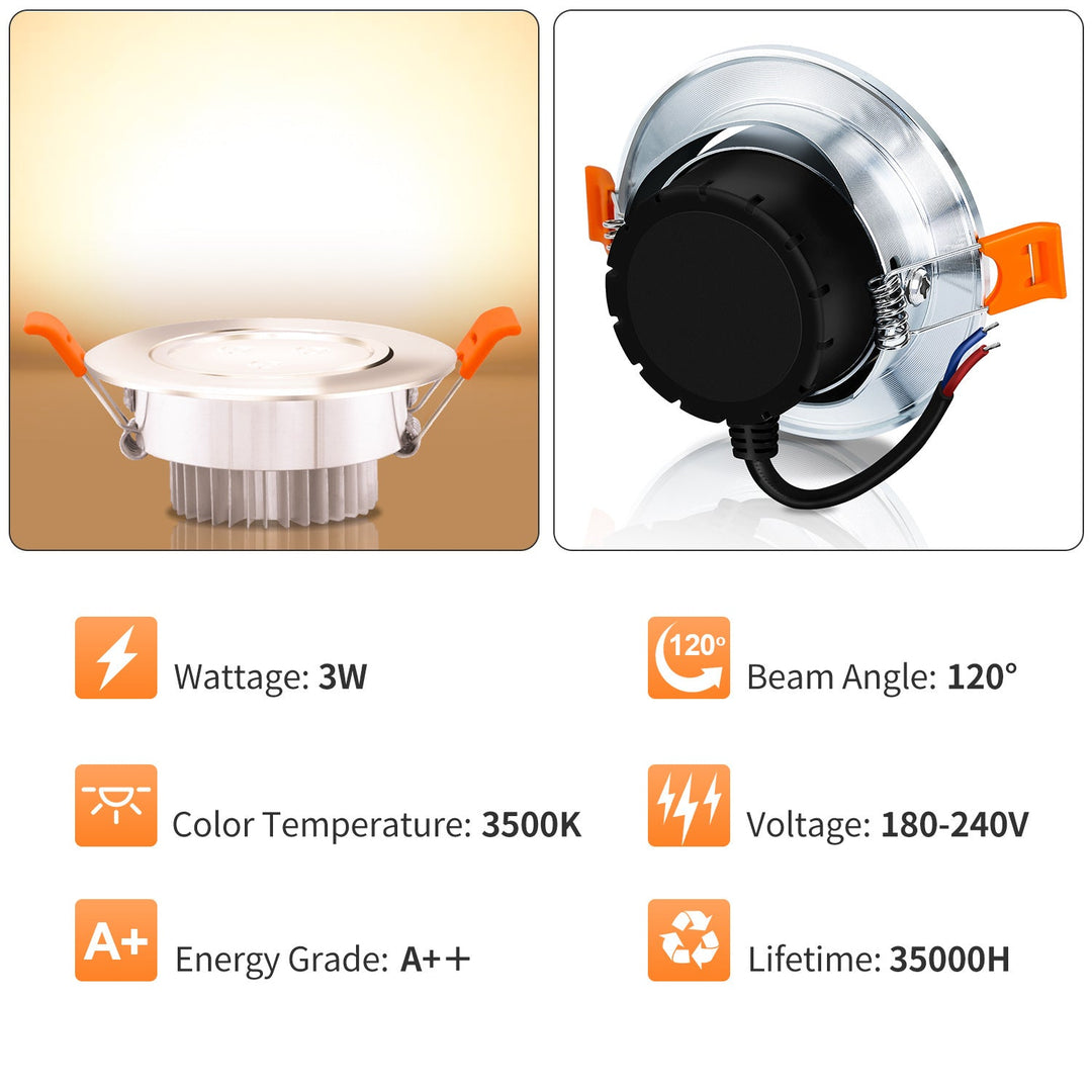 LED recessed spotlight LED spot 3W cool white/warm white | Stornfield
