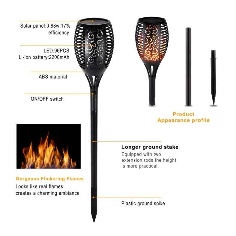 LED Solar Garden Torpedoes Deluxe 96 LED (4 pieces) | Stornfield