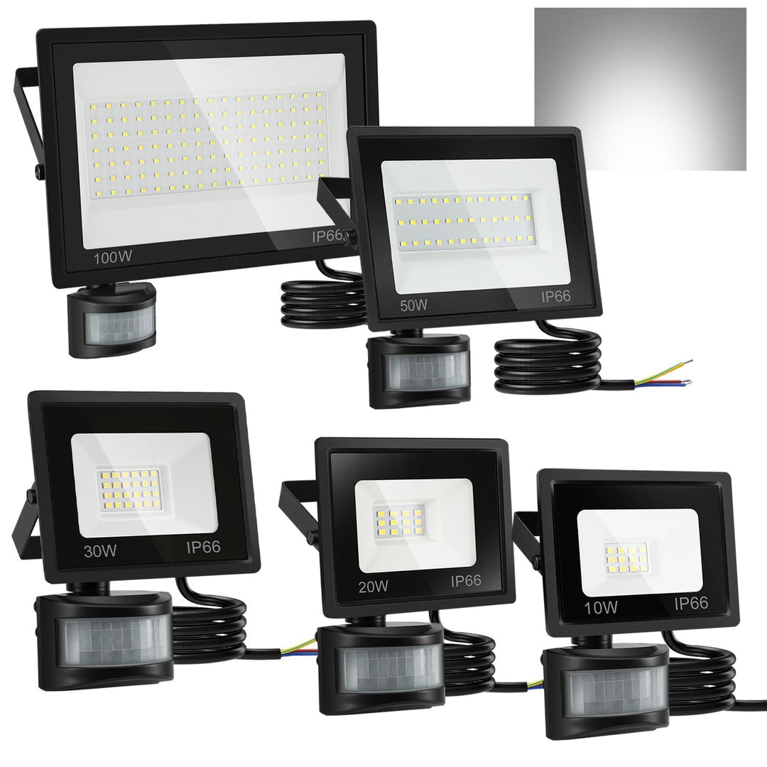 LED Floodlight with Motion Sensor Cool White 10W-100W (no plug) | Stornfield