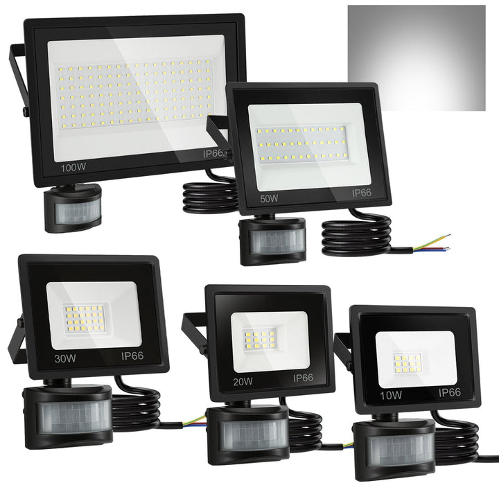LED Floodlight with Motion Sensor Cool White 10W-100W (no plug) | Stornfield