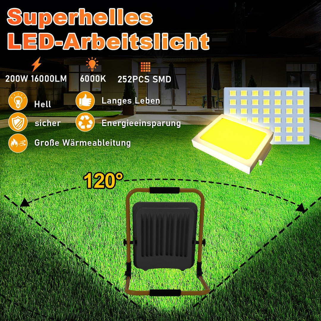LED construction spotlight 50W-200W cool white IP66 | Stornfield