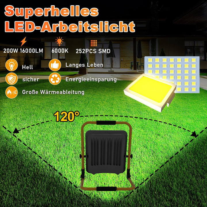 LED construction spotlight 50W-200W cool white IP66 | Stornfield