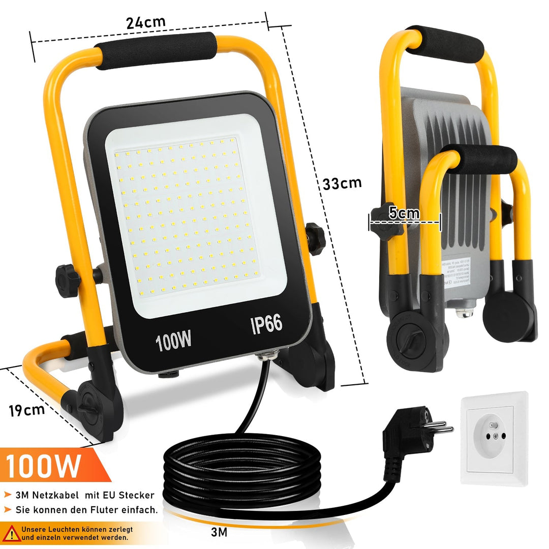 LED construction spotlight 50W-200W cool white IP66 | Stornfield