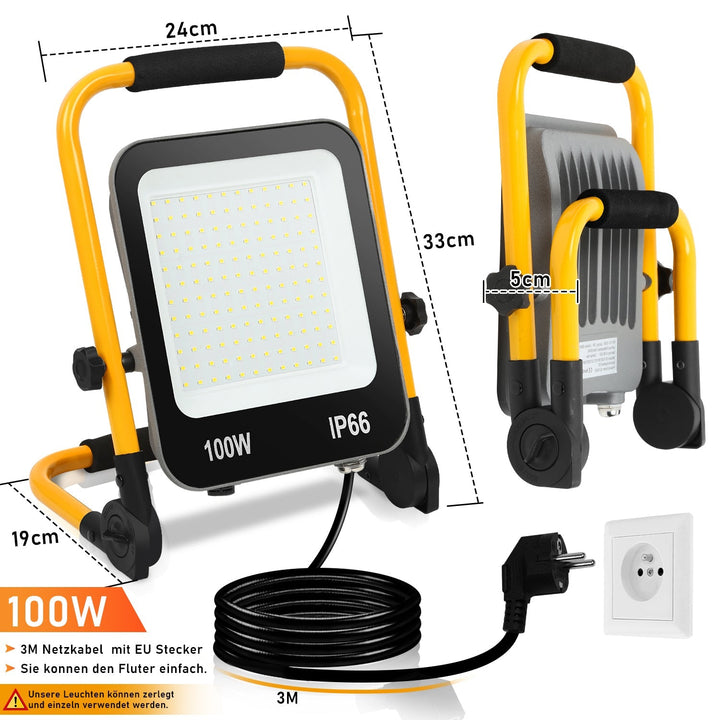 LED construction spotlight 50W-200W cool white IP66 | Stornfield