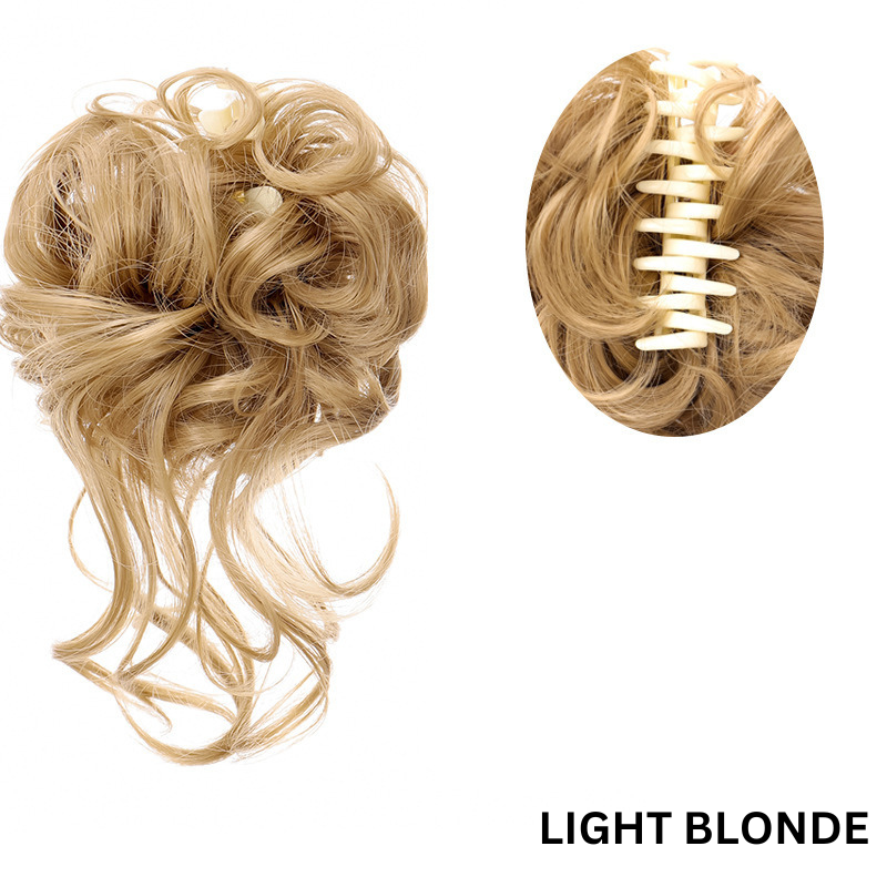 Messy Bun Hair Wavy Curly with Claw Clip Super Natural Look Stornfield