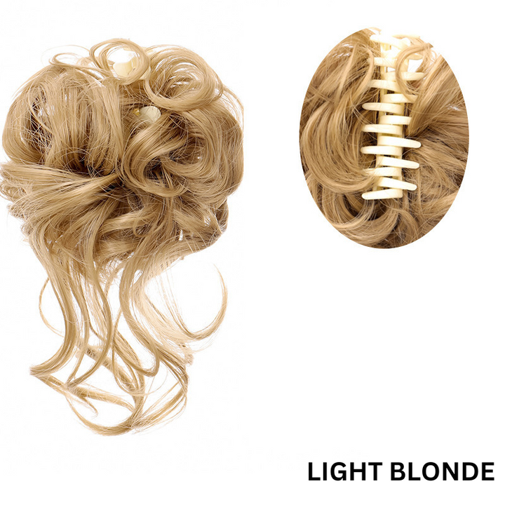 Messy Bun Hair Wavy Curly with Claw Clip Super Natural Look Stornfield