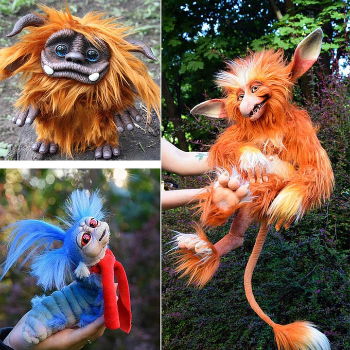 Stornfield | Labyrinth Plush Toy Worm Red Hair Big Mouth Monster Animal Doll Cute Funny Gift Plush Doll Home Decor