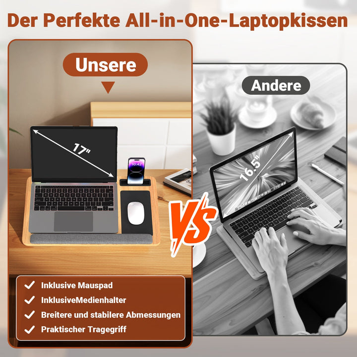 Laptop cushion ergonomic laptop table with wrist rest & padded | Stornfield