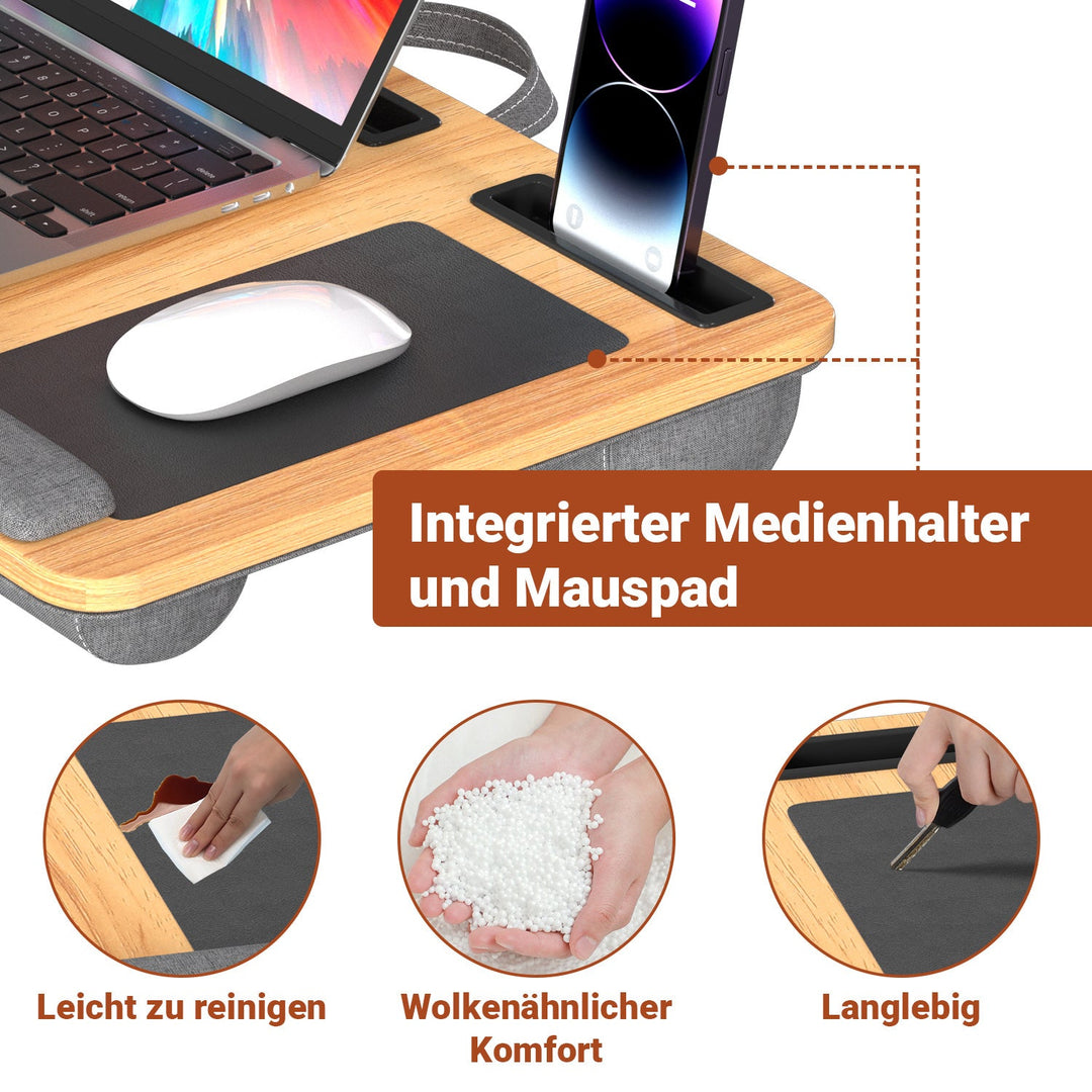 Laptop cushion ergonomic laptop table with wrist rest & padded | Stornfield