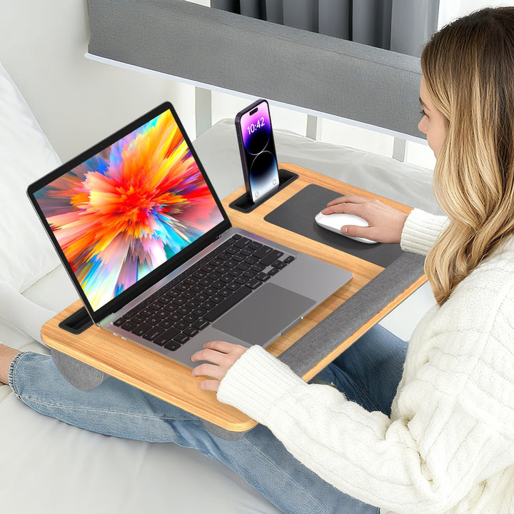 Laptop cushion ergonomic laptop table with wrist rest & padded | Stornfield