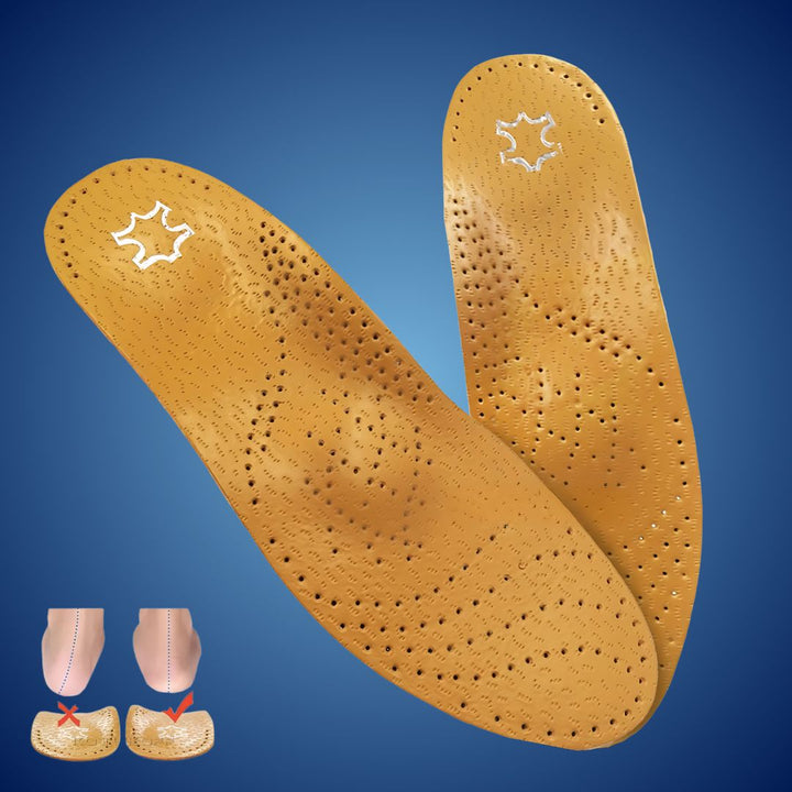 LeatherGuard Orthopedic Leather Shoe Insole | Shock Absorption - Arch Support - Comfortable Insole - Foot Pain Relief - Moisture Wicking Stornfield