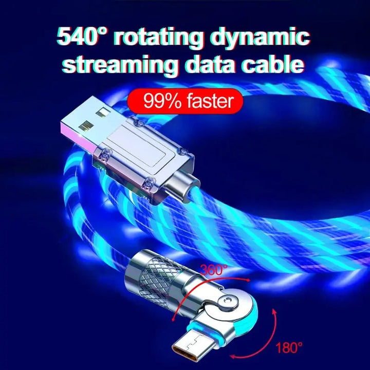 Stornfield | Illuminated 540° Redatable data cable – High quality & fast charging