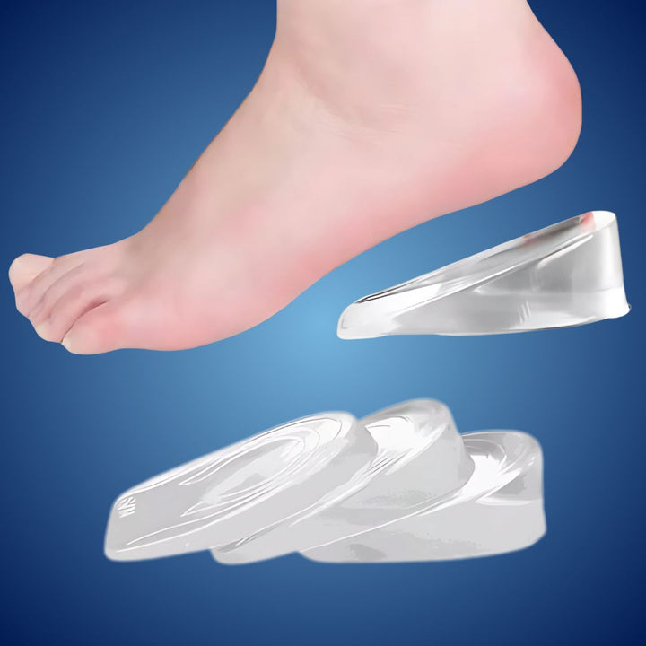 LiftComfort Silicone Gel Heel Lifting Inserts | Height Increase - Pain Relief for Plantar Fasciitis - Shock Absorption - Better Posture Stornfield
