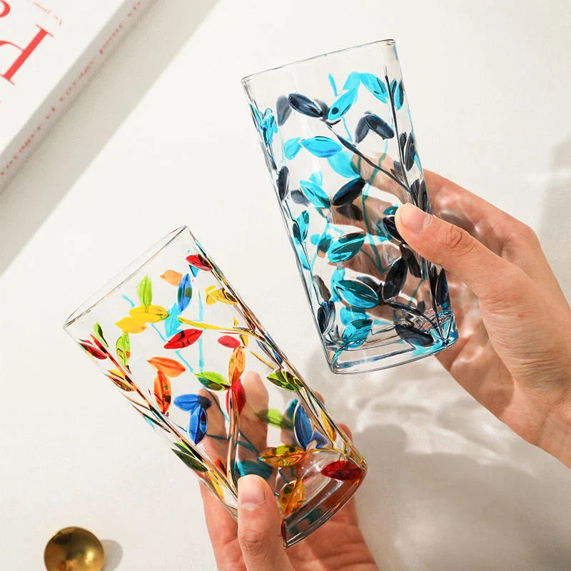 Hand-painted glass leaf cup | Stornfield