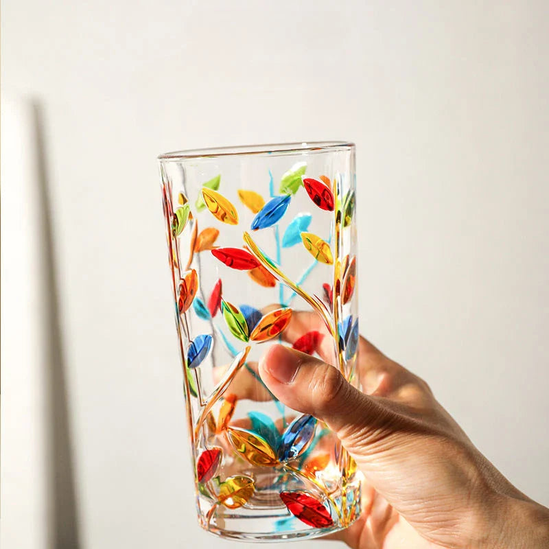 Hand-painted glass leaf cup | Stornfield