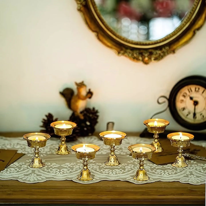 Pedestal Copper Cup Candle Holder | Stornfield