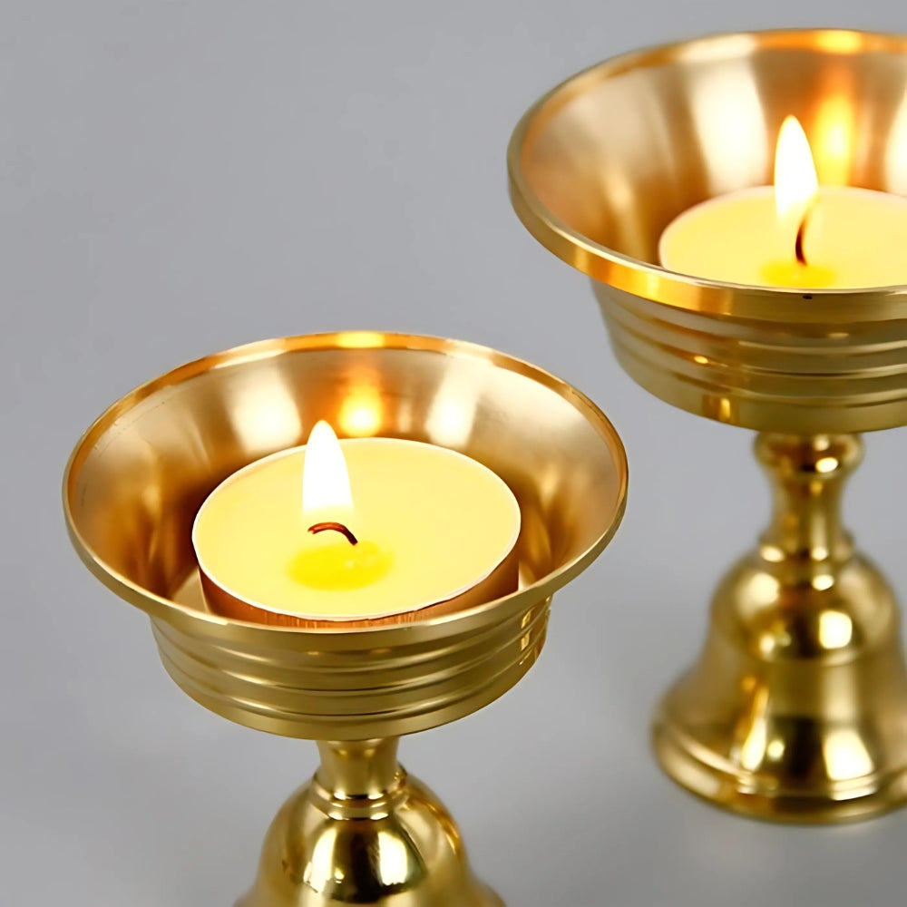 Pedestal Copper Cup Candle Holder | Stornfield