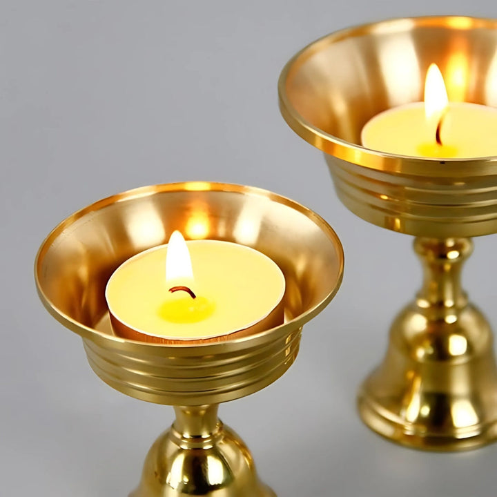 Pedestal Copper Cup Candle Holder | Stornfield